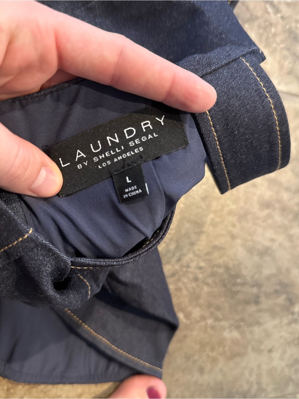 🥦Laundry by Shelli Segal Navy Denim Strap Bustier Top - Picture 5 of 6